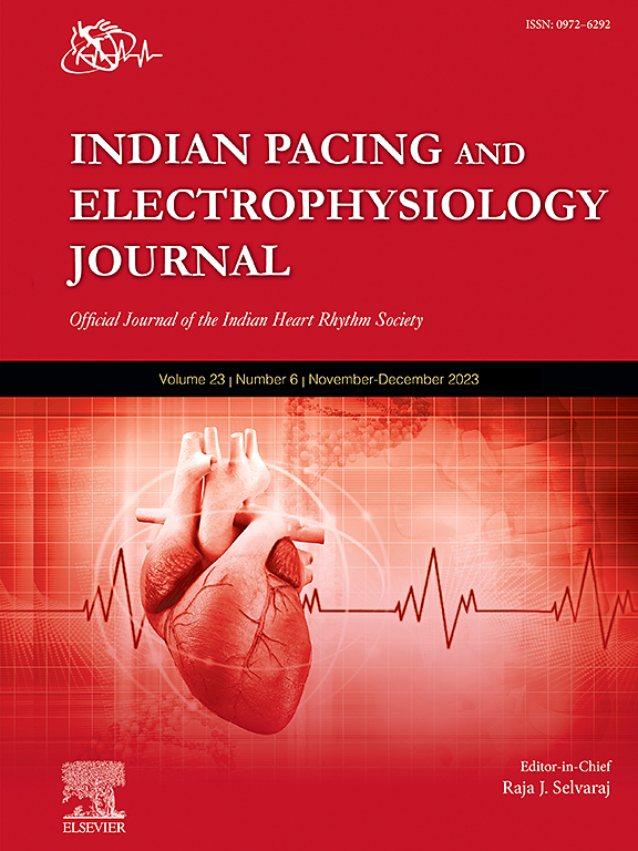Go to journal home page - Indian Pacing and Electrophysiology Journal